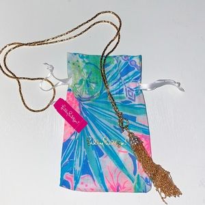 BNWT Lilly Pulitzer Gold Tassel Necklace